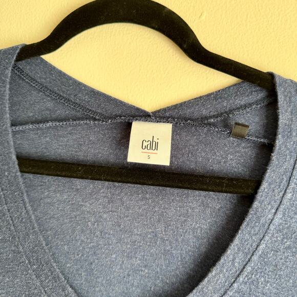 Cabi Blue Double V Short Sleeve Soft Tee - Small - Picture 3 of 7